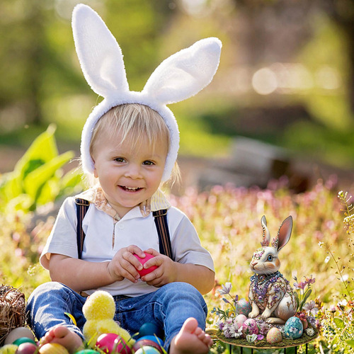 Huevos Y Conejos De Colores De Pascua En V Insertados En El