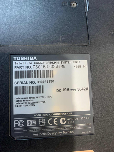 Refacciones Para Laptop Toshiba C655d-sp5024m