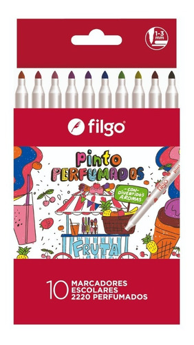 Marcador Marcadores Escolares Filgo Pinto Perfumados X 10 Un