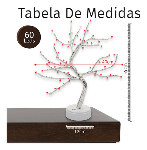Imagem 7 de 7 de Linha Lumiere - Luminaria Arvore Suica 60leds Dc45