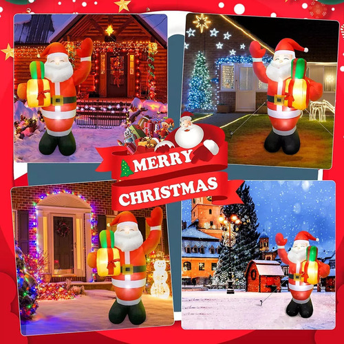 Cb Adorno Navideño Inflable Led Gigante De Papá Noel