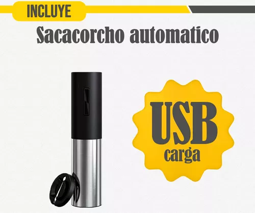 Sacacorcho Automático Eléctrico Vino Destapador C/ Carga Usb