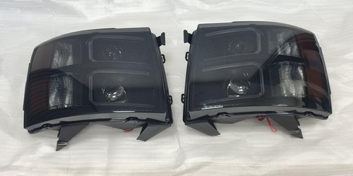 Faros Fondo Negro Tubo Led Silverado 2008 2014