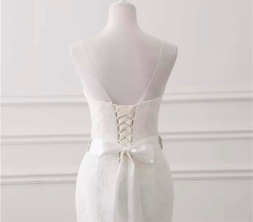 Vestido De Novia Nuevo Corte Sirena Encaje Blanco/marfil