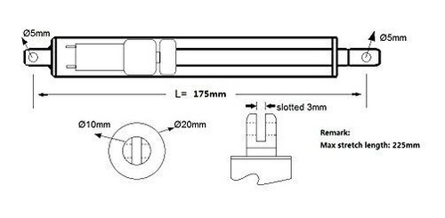 2 20 mm Stroke In Line Estructura Motor Micro Actuador