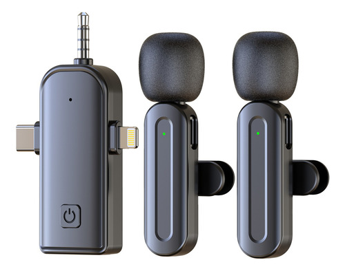 2pcs Micrófono Lavalier Inalámbrico Para Teléfonos Y Cámaras
