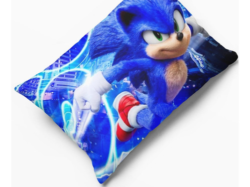 Lençol Solteiro Sonic 2 Pçs Presente Infantil Quarto Top Cor Branco Desenho Do Tecido Sonic Gamer