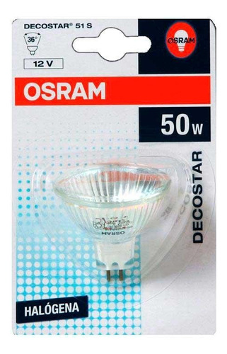 Lámpara halógena dicroica Mr16 de Osram, 12 V, 50 W, 36°, 2 unidades