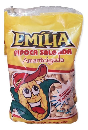 Pipoca Emilia Salgada- Kit 5 Unidades De 100g Cada. Sabor Manteiga