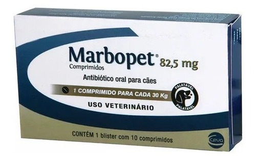 Marbopet 82,5mg - 10 Comprimidos - Antibiótico