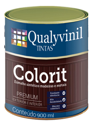 Tinta Esmalte Preto Fosco Sintético 900ml Metal Colorit