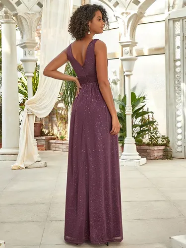 Vestido Largo Fiesta Morado Uva Elegante Damas