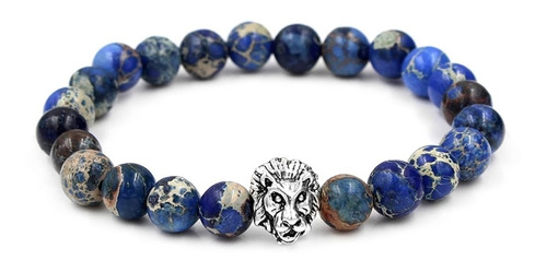 Pulseras Manillas León Jaspe Imperial Azul 8mm Iconic Store