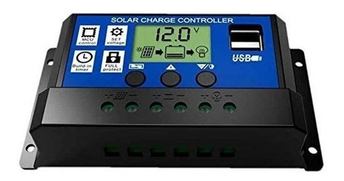 Regulador De Carga Solar Digital 12v 24v 10a 2usb 