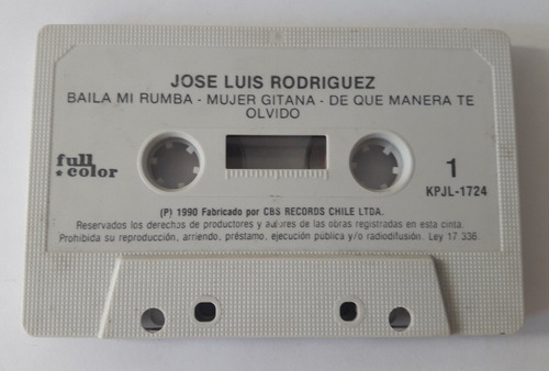 Jose Luis Rodriguez Cassette Musical 9sin Caratula)