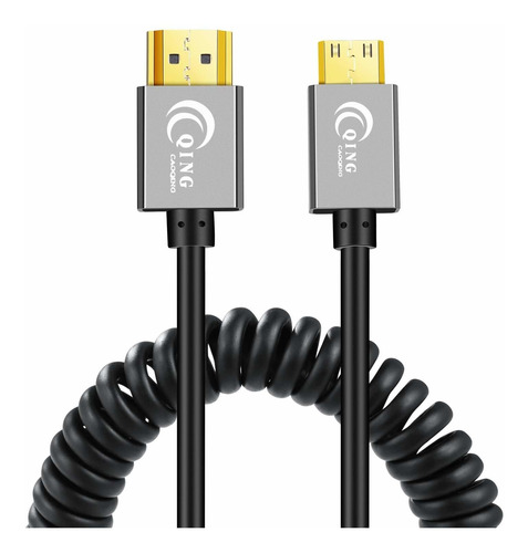 Mini Hdmi Cable 4.9 ft Resorte Velocidad Para Ethernet