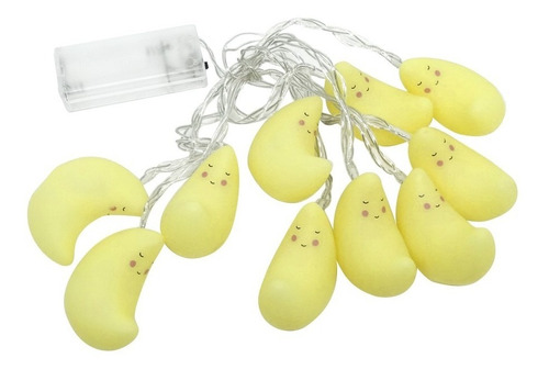 Luminária Cordão Led Lua 1,8m Decoração Luz Quarto Bebê Estrutura Amarelo