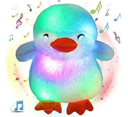 Glow Guards - Pingüino De Peluche Con Luz Musical De 12 Pul