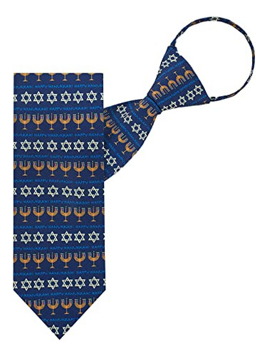 Corbata Cremallera Hombre Hanukkah Estrella David