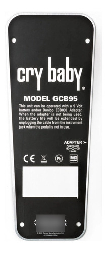 Placa Inferior Do Pedal Cry Baby Gcb95f Padrão Wah Dunlop