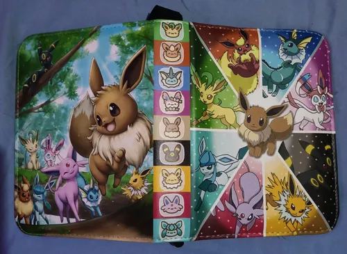 Album Fichário Pokémon Tcg 400 Cards 50 Folhas Eevee Sylveon