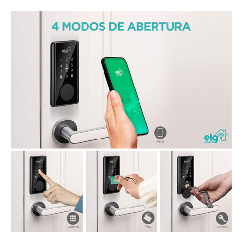 Fechadura ELG Digital Embutir Aplicativo Inteligente Wifi