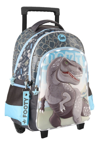 Mochila Footy Infantil Dinosaurio Luces Escolar F2201