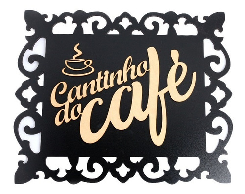 Imagem 1 de 2 de Placa Decorativa Cantinho Do Café Mdf - Retangular