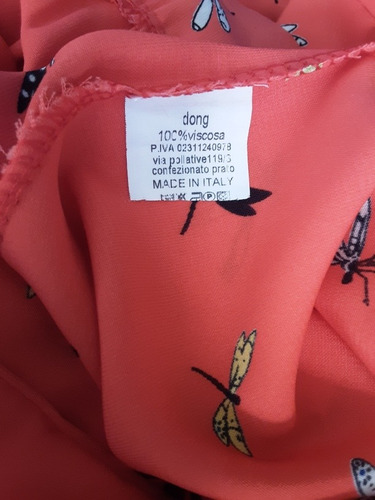 Imagen 2 de 10 de Pantalón Italiano Estilo Palazzo Con Libélulas, Talla S