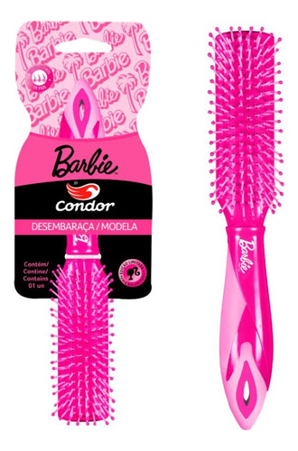 Escova Para Cabelo Rosa Barbie Plana Condor