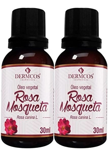 Kit Com 2un Oleo Vegetal Rosa Mosqueta Clareador De Manchas 30ml Vegano E Puro Dermcos