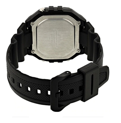 Imagen 2 de 2 de Reloj de pulsera Casio Youth W-218H de cuerpo color negro, digital, fondo gris y negro, con correa de resina color negro, dial negro, minutero/segundero negro, bisel color negro, luz ámbar y hebilla simple