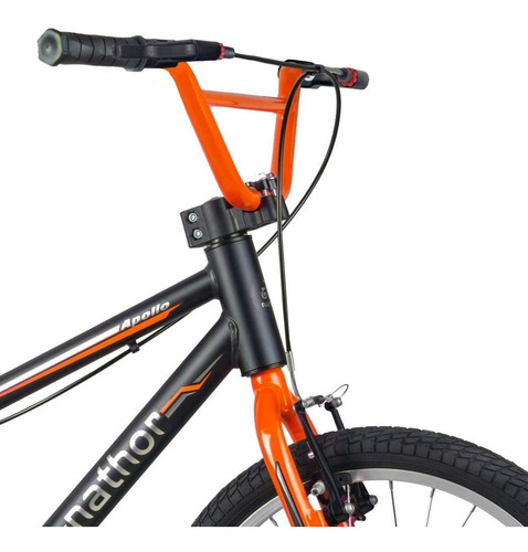 Bicicleta Aro 20 Nathor Apollo - A Partir De 7 Anos Cor Preto/Laranja Tamanho do quadro 20