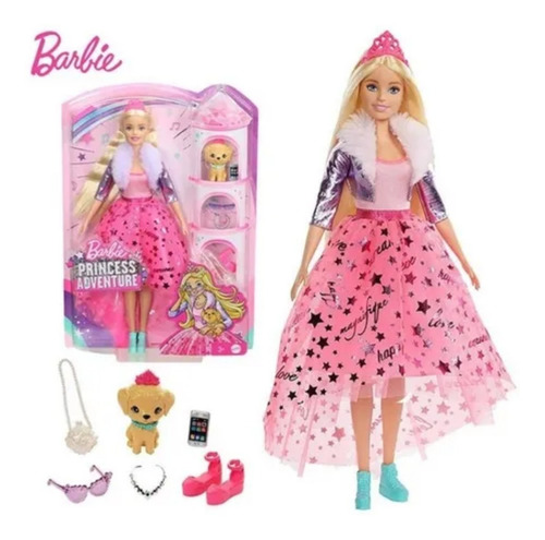 Imagem 1 de 8 de Boneca Barbie Princess Adventure Deluxe Loira Gml76 - Mattel