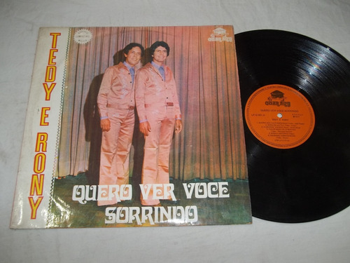 Lp Vinil - Tedy E Rony - Quero Ver Você Sorrindo