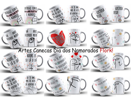 Pack Artes Dia Dos Namorados Para Canecas Flork