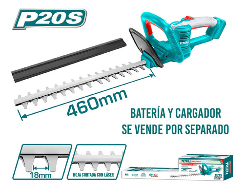 Cortasetos Inalambrico 20v 18puLG Total