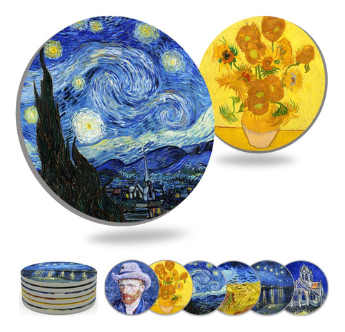 Posavaso Ceramica Para Bebida Van Gogh Utiliza 6 Unico