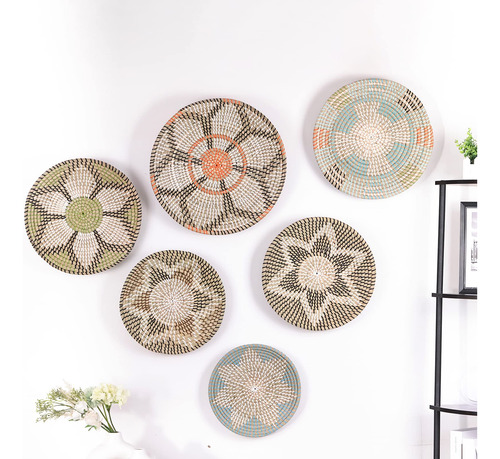 6 Cesta Colgante Alga Marina Boho Decoracion Pared 11