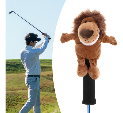 Funda De Madera Para Palos De Golf Con Forma León Marrón
