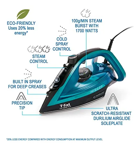 Plancha De Vapor Y Ropa T-fal Ultraglide Plus Con Suela De D