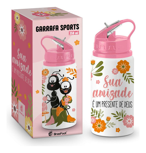 Garrafa Escolar Canudo Sports 350ml Smilinguido Sua Amizade