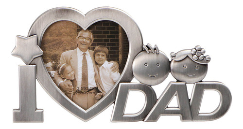 Marco De Fotos Metálico Con Texto En Forma De «i Love Dad» (