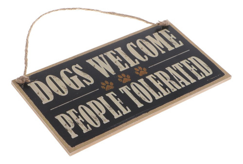 Bienvenida De Perros Personas Placa Decorativa Cartel Para