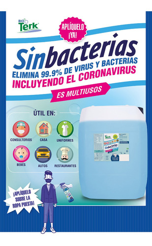 Sanitizante Sales Cuaternarias De Amonio Biodegradable 20 Lt