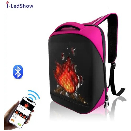 Mochila Con Pantalla Led De Moda, Impermeable A Todo Color 