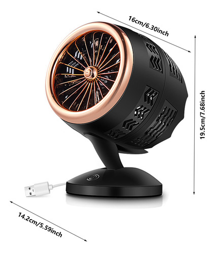 Nuevo Ventilador Turbo Portátil Usb De Doble Hoja Mini Circu