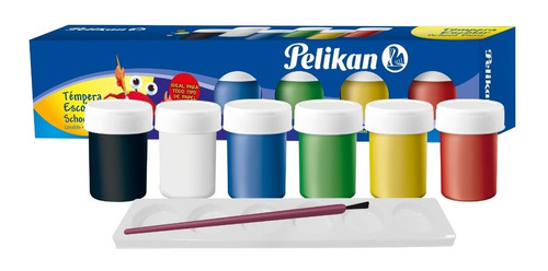 Tempera Escolar Colores Básicos Pelikan X 6 Uds