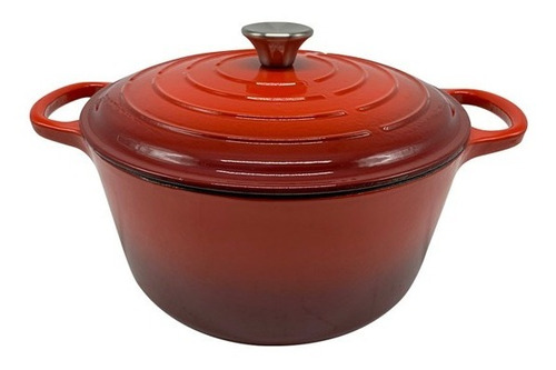 Olla De Hierro Fundido Esmaltada 5,5 Lt Con Tapa Cocina 26cm