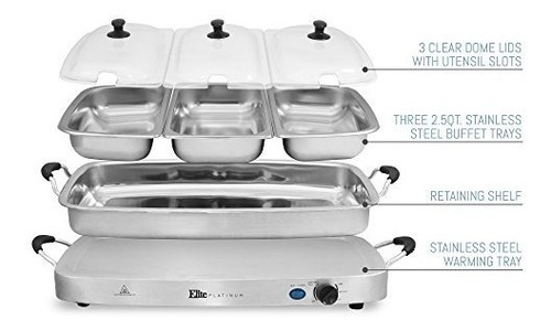 Elite Gourmet Ewm-6122 maximatic Servidor Doble Tipo Buffet